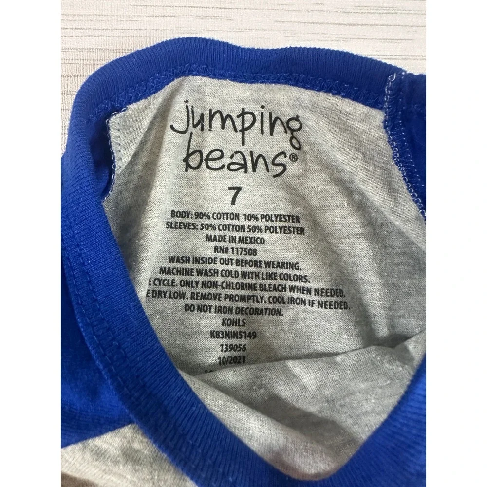 Jumping Beans Mario Kart Race Team Long Sleeve Shirt Boys Size 7 Gray Blue